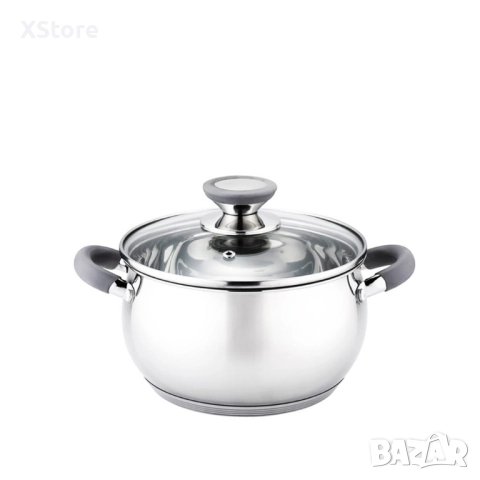 Тенджера Voltz, различна съвместимост, сиви/червени дръжки, Неръждаема стомана, снимка 5 - Съдове за готвене - 52507656