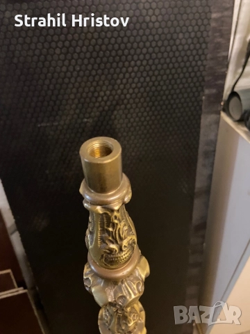 Стара стоика за месингова лампа, снимка 4 - Антикварни и старинни предмети - 52519278