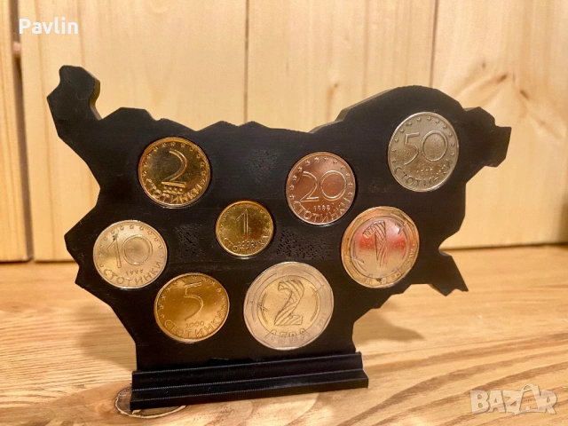 (С монети!) Стойка за монети лев стотинки, снимка 5 - Нумизматика и бонистика - 54230991