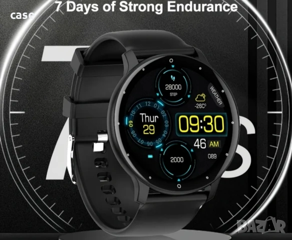 Смарт часовник с тъчскрийн 45мм с издържлива батерия за Андроид и Айфон, снимка 6 - Мъжки - 53860727