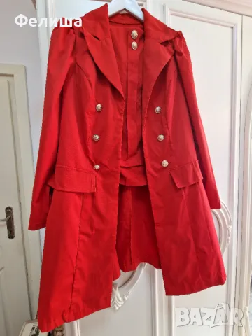 Уникален Кралски Наситено Червен Комплект Блейзър+Пола 2ХЛ, снимка 9 - Комплекти - 50121504