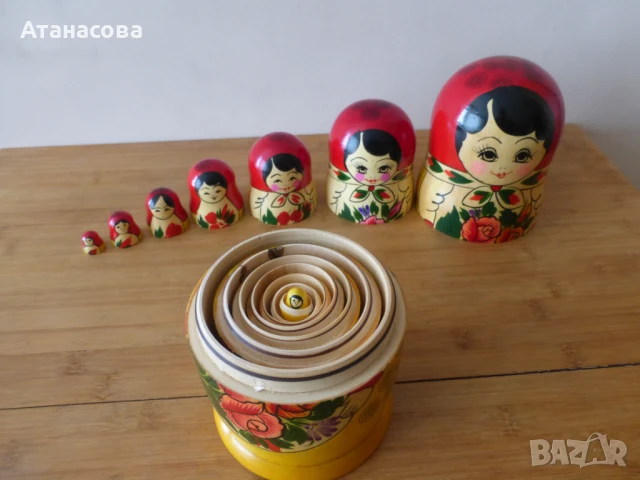 Матрьошка Семьоновка 8 бр 1980 г, снимка 4 - Антикварни и старинни предмети - 50978837