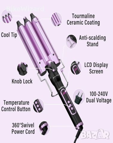 Caupureye Professional  Маша/Преса 3 в 1 с LCD дисплей за температурата НОВО, снимка 2 - Маши за коса - 46702350