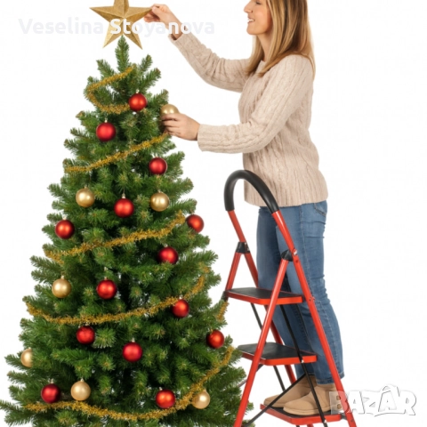 Лека сгъваема стълба – 3 Стъпала, до 150 кг, супер компактно прибиране, снимка 2 - Други стоки за дома - 52747624