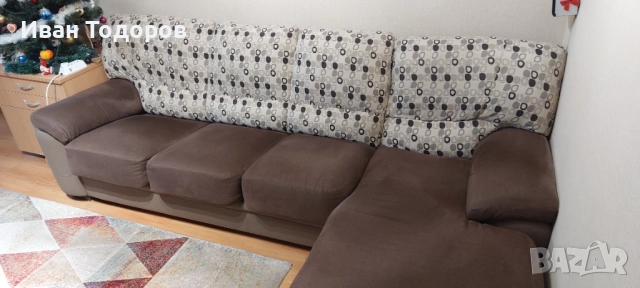 Продавам ъглова холна гарнитура с лежанка, снимка 3 - Дивани и мека мебел - 52815856