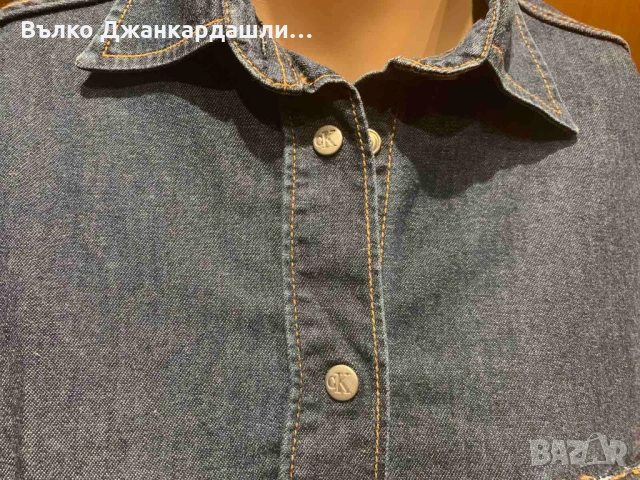 Риза деним Calvin Klein Jeans, размер М, снимка 9 - Ризи - 53768571