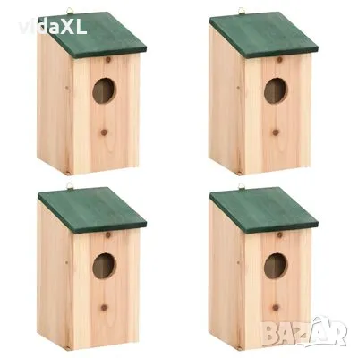 vidaXL Къщи за птици, 4 бр, дърво, 12x12x22 см(SKU:41012), снимка 1 - Други стоки за животни - 49419639