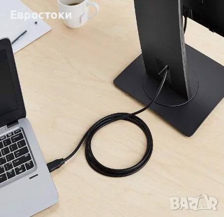 Amazon Basics кабел DisplayPort към DVI, 1920x1080p, 1080@60Hz, позлатени щепсели, 1,8 м, снимка 4 - Кабели и адаптери - 46982706