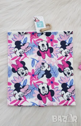 Детски шапки и шал Мини Маус 6-12 месеца, снимка 5 - Бебешки шапки - 49343629