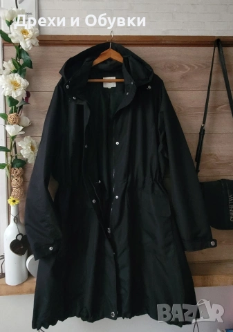 Черно яке с качулка пролетно есенен модел , снимка 4 - Якета - 54095611