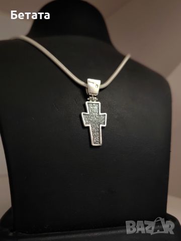 Сребърен кръст, кръст с разпятие, православен кръст, сребърен двулицев кръст, сребро 925, снимка 8 - Колиета, медальони, синджири - 45777147