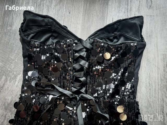 Нова къса черна рокля с корсет, снимка 4 - Рокли - 54046013