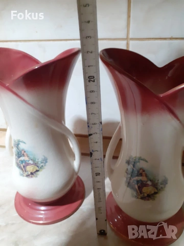 Чифт вази стар английски порцелан отлични с маркировки, снимка 7 - Антикварни и старинни предмети - 53390909