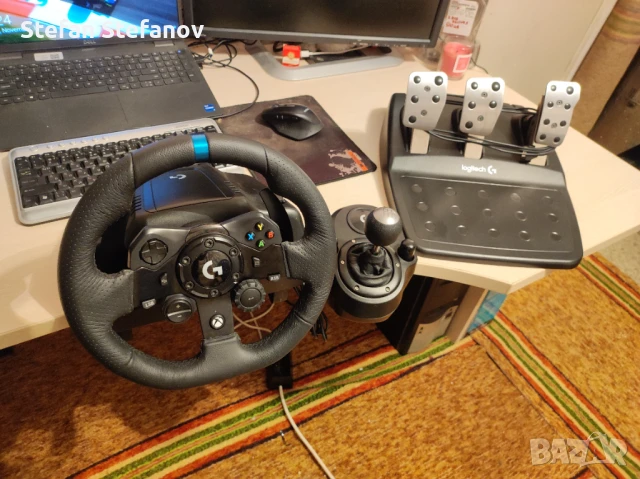 Logitech G923 XBox + PC лаптоп волан + скоростен лост ! С ГАРАНЦИЯ ! Симулатор Forza Assetto Corsa, снимка 2 - Джойстици и геймпадове - 51345858
