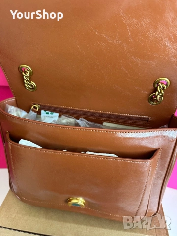 Дамска чанта за рамо PINKO LOVE ONE BIG кафяв цвят, снимка 5 - Чанти - 54048257