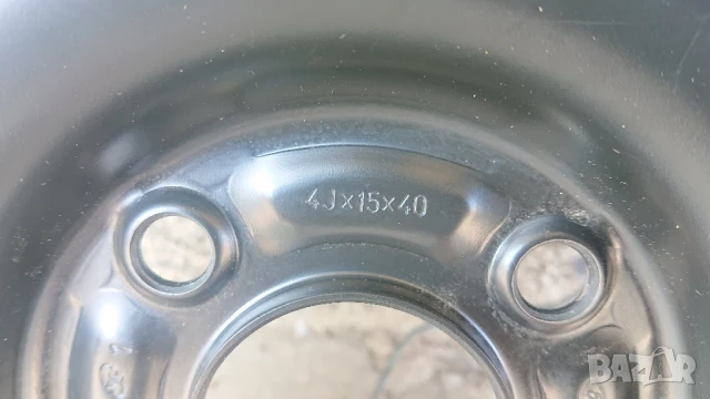 Нова 15" резервна джанта с нова гума 4Jx15x40, 4x108, Ц. О. 63,4мм., снимка 5 - Гуми и джанти - 51297093