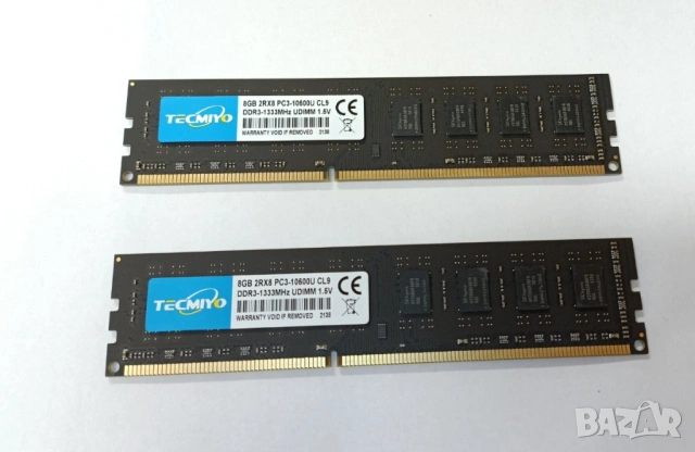 Desktop RAM 8GB DDR3 1333MHz 1.5V Компютърна Памет IntelAMD 240pin TECMIYO 2RX8 PC3-10600U CL9 UDIMM