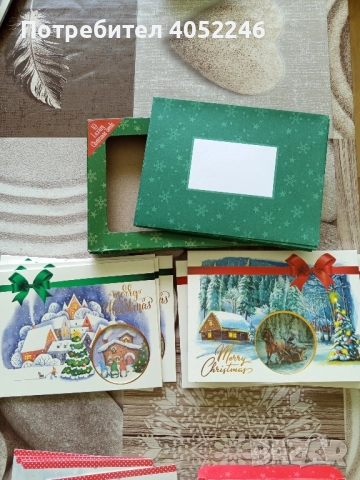Коледни картички - 10 броя, снимка 3 - Художествена литература - 51591398
