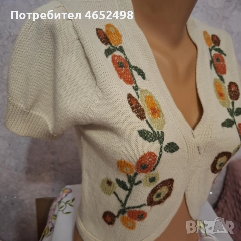 ZARA Дамски Елек с бродерия, снимка 3 - Елеци - 52481446