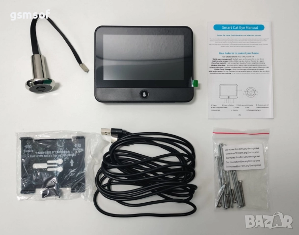 Wi-Fi камера за шпионка с вътрешен дисплей, Full HD, Tuya, Smartlige, снимка 2 - IP камери - 52704933