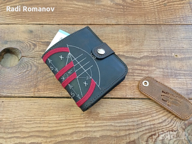 Ръчно изработен мъжки кожен портфейл , снимка 2 - Портфейли, портмонета - 53837677