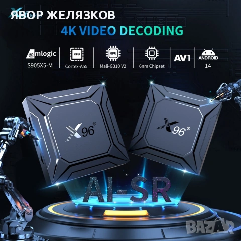 НОВ TV BOX X96 M200 Android 14,S905X5M, Gigabit LAN, снимка 8 - Плейъри, домашно кино, прожектори - 53659551