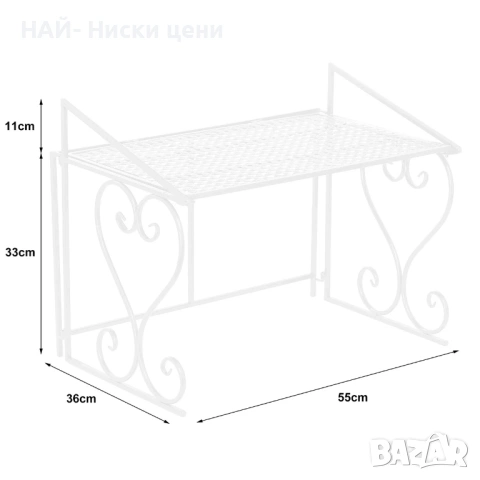Рафт за микровълнова фурна, голям капацитет за зареждане, снимка 4 - Микровълнови - 53893213