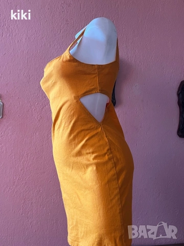 Denim 38 номер спортна къса дънкова оранжева рокля , снимка 2 - Рокли - 53814040