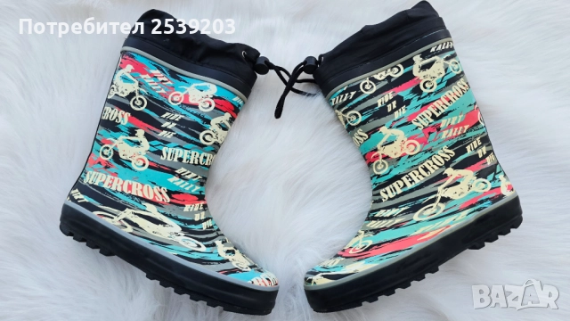 Детски гумени ботуши №34, снимка 10 - Детски боти и ботуши - 51629698