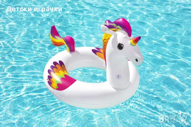 Надуваем пояс Fantasy Unicorn Bestway,119 х 91 см, еднорог, за басейн и плаж, снимка 1