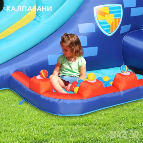 HAPPY HOP Батут замък с пързалка 400x280x265 9322, снимка 4 - Надуваеми играчки - 50447063