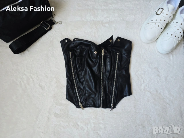 Дамски кожен корсет бюстие топ, снимка 10 - Корсети, бюстиета, топове - 51134047