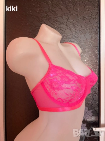L Розов, дантелен сутиен , снимка 3 - Бельо - 53814304