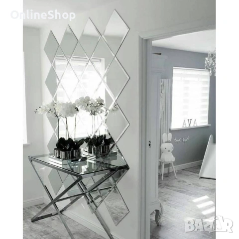 Комплект от 32 самозалепващи се акрилни огледала , 50x100 см, снимка 16 - Декорация за дома - 53581848