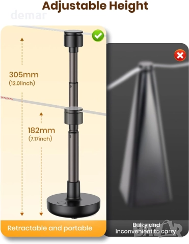 TOPK 3 броя акумулаторни вентилатори за маса, захранвани от USB, до 10 часа работа, снимка 3 - Други стоки за дома - 51720399