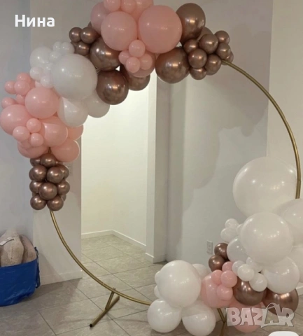 ПРОМОЦИЯ 135€ Украса с балони арка + персонален надпис + цилиндрични маси, снимка 2 - Други - 54084113