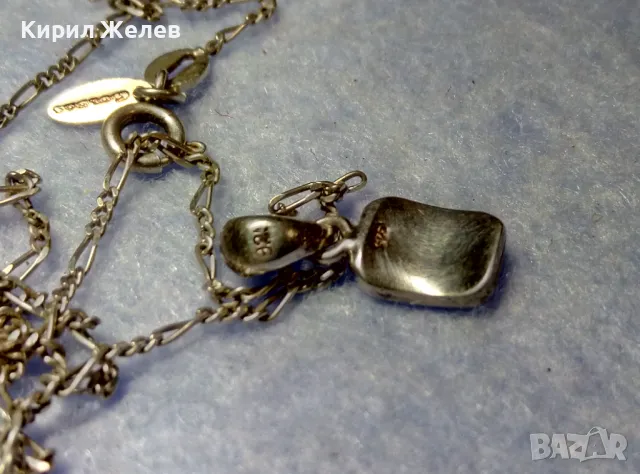 ЕЛЕГАНТЕН СЕДЕФЕН СРЕБЪРЕН МЕДАЛЬОН РОДИРАНО СРЕБРО 925 с ФИНА СРЕБЪРНА ВЕРИЖКА GOLDAS 925 40339, снимка 4 - Колиета, медальони, синджири - 50416944