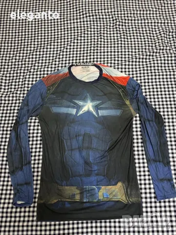 Under Armour captain america UA compression мъжка стретч блуза ХХЛ, снимка 2 - Спортни дрехи, екипи - 48868921