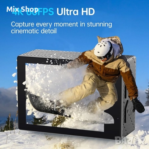 Нова Action Camera 4K 60FPS, водоустойчива , снимка 2 - Камери - 52303811