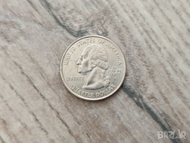 Монета 2000 Съединени Щати Washington Quarter - 25 Cents (The palmetto state, South Carolina), снимка 3 - Нумизматика и бонистика - 52136388