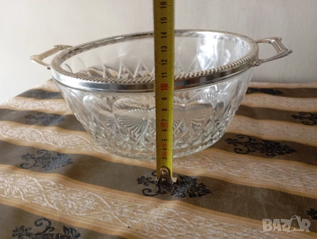 Кристална купа с обков, снимка 3 - Антикварни и старинни предмети - 50929734