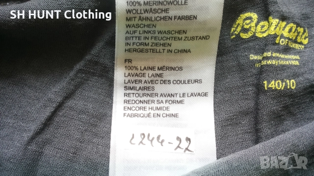 Bergans of NORWAY FJELLRAPP Young TIGHTS 100% Merino Wool 10 г / 140 см детска термо долница - 1563, снимка 11 - Други - 52587203