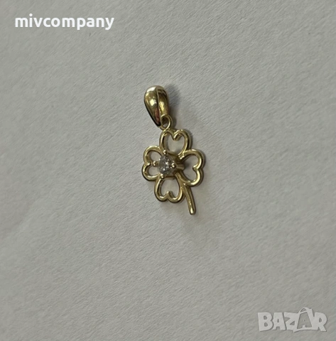 Златна висулка(детелина) 0.66гр., снимка 3 - Колиета, медальони, синджири - 53538576