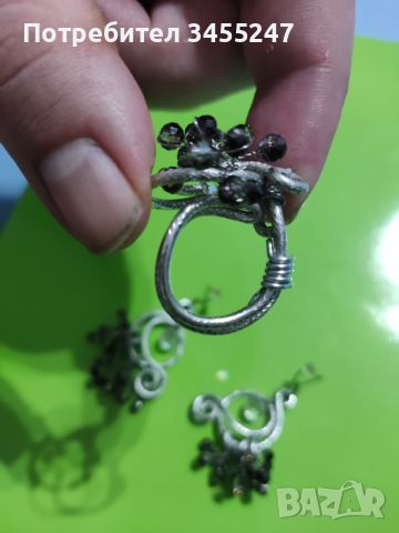 Обеци със пръстен , снимка 1 - Бижутерийни комплекти - 46401445