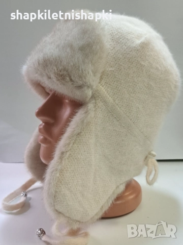 Дамска шапка лукс,ангора,вълна - 109, снимка 3 - Шапки - 52224616