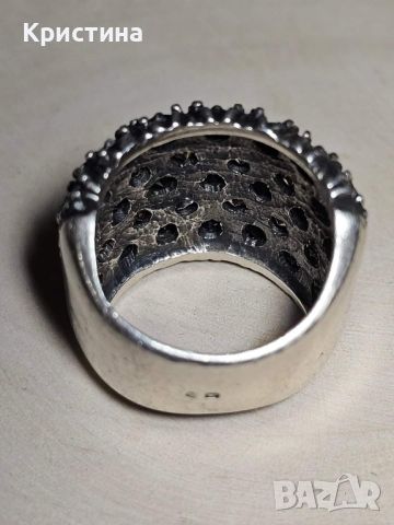 Сребърен пръстен с Цитрини и Черни Оникси, снимка 3 - Пръстени - 45446513