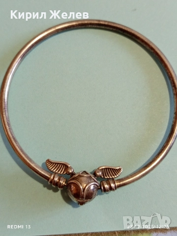 Сребърна гривна Pandora Moments Harry Potter със закопчалка златен снич 30847