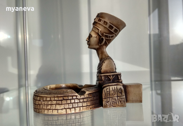 Египетски сувенир , пепелник с Нефертити , снимка 2 - Декорация за дома - 44993520