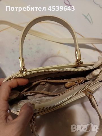 Елегантна дамска бяла чанта с дръжка, снимка 7 - Чанти - 52859392