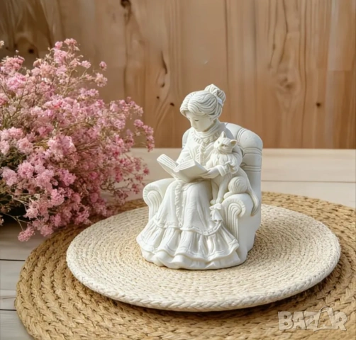 Молд жена с котка, снимка 2 - Форми - 53857338